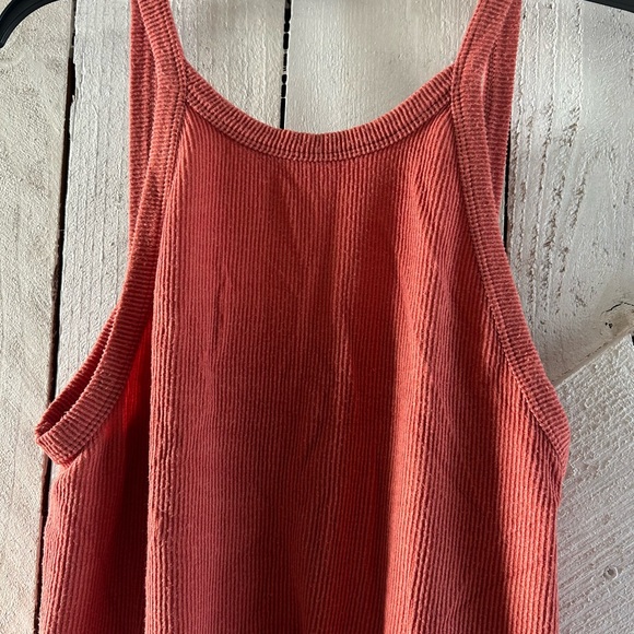 Free People Rust Ribbed Tank Top - Picture 3 of 5